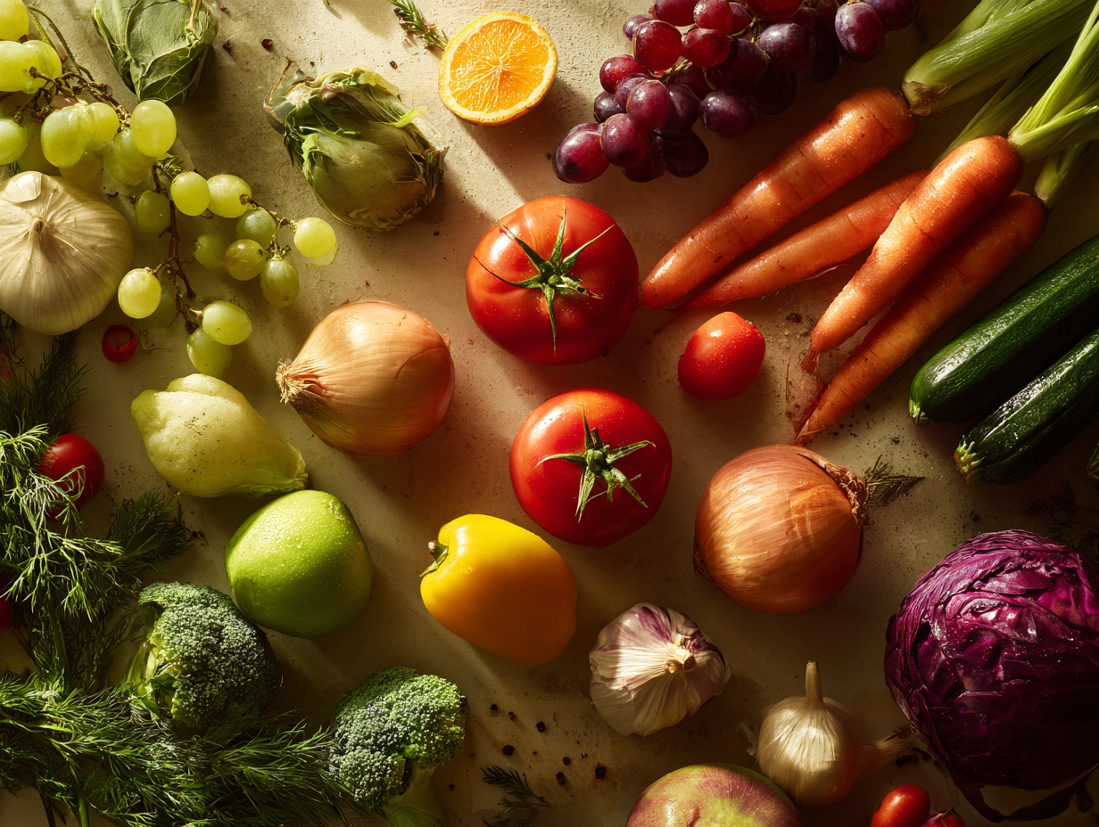Свіжі овочі та фрукти для збалансованого харчування